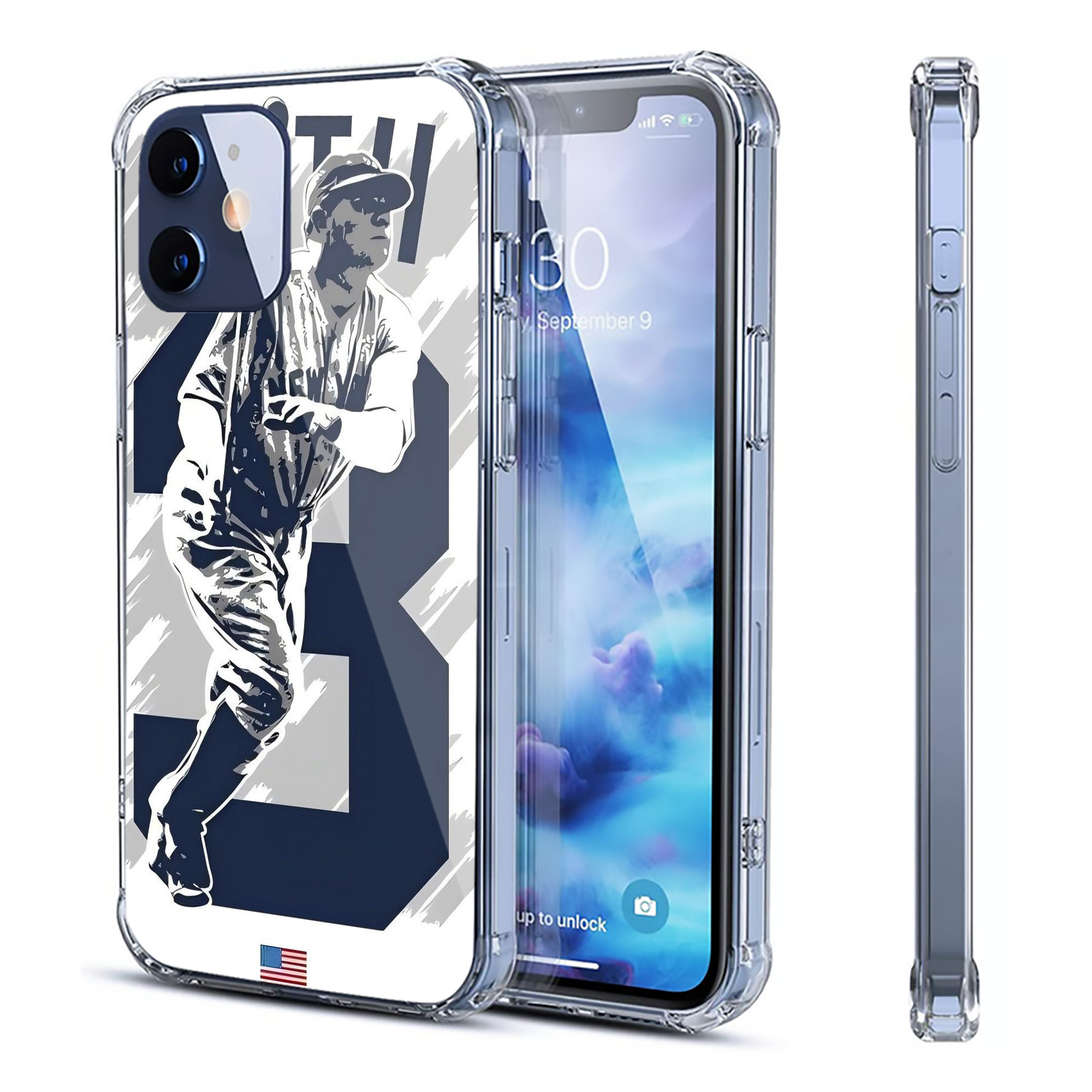 Babe Ruth 27 Clear IPhone 12 Case – Soft TPU With UV Print – Enhanced Drop Protection, Precise Fit, Anti-Fingerprint, Customizable Design, Scratch-Resistant, Yellow-Resistant